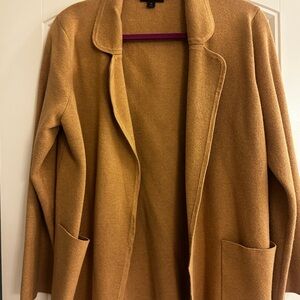 J. Crew Camel Open-Front Trench Coatigan
